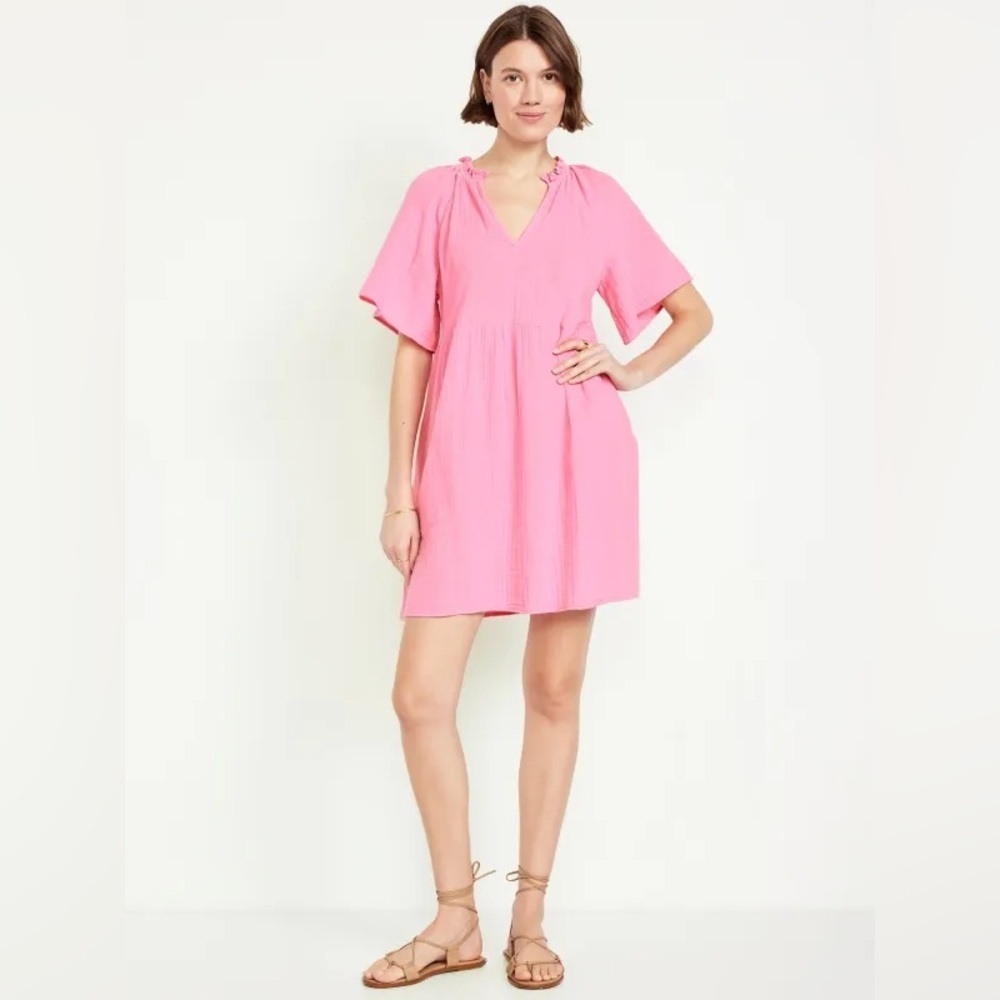 Old Navy Gauzy Pink Ruffled Tunic Size XL